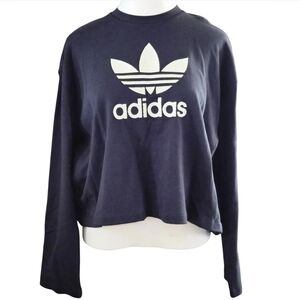 Adidas Women's Black Crop Sweatshirt